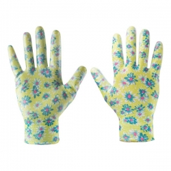 Rękawice ogrodowe pokryte nitrylem, wzór kwiatki, rozmiar 8" 97H141 VERTO
