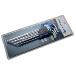 Klucze TORX długie kpl. 9szt. HT1W818 HOGERT