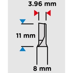 Frez palcowy jednoostrzowy HM 3.96 x 11 mm trzpień 8 mm 56H201 GRAPHITE