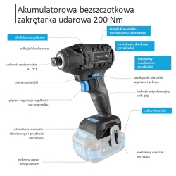 Zestaw bezszczotkowej zakrętarki i wiertarko wkrętarki udarowej 18V HT2E248-B224IPD Hogert