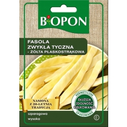 Fasola szparagowa tyczna Goldmarie żółta płaskostrąkowa 10g nasiona Biopon